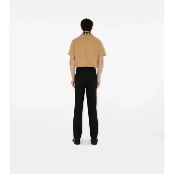 Check Collar Cotton Polo Shirt