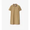 Check Collar Cotton Polo Shirt Dress