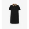 Check Collar Cotton Polo Shirt Dress