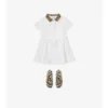 Check Collar Cotton Polo Shirt Dress