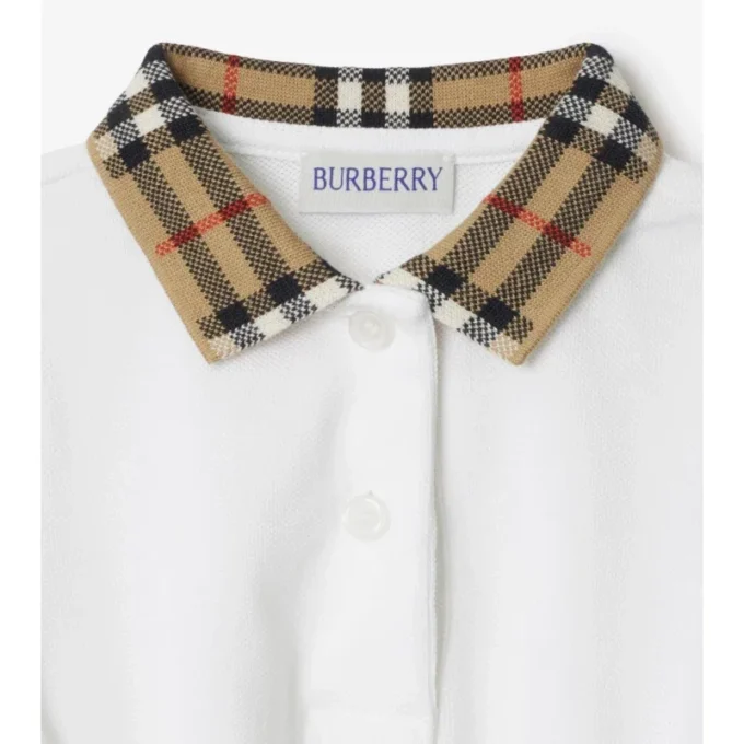 Check Collar Cotton Polo Shirt Dress