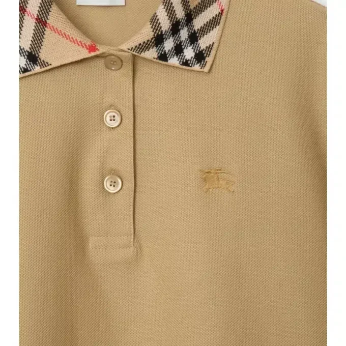 Check Collar Cotton Polo Shirt Dress