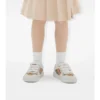 Check Cotton and Leather Sneakers