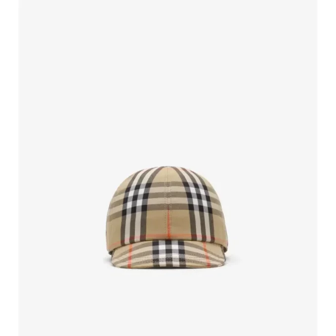 Check Cotton Baseball Cap