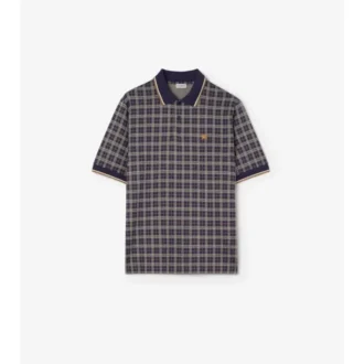 Check Cotton Blend Polo Shirt