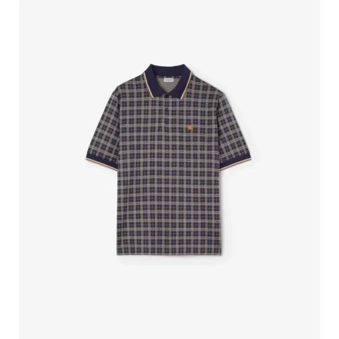 Check Cotton Blend Polo Shirt