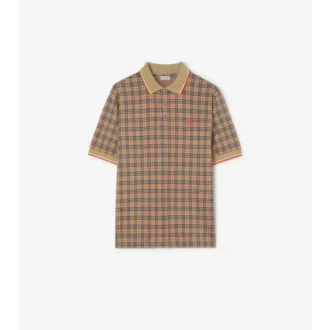 Check Cotton Blend Polo Shirt