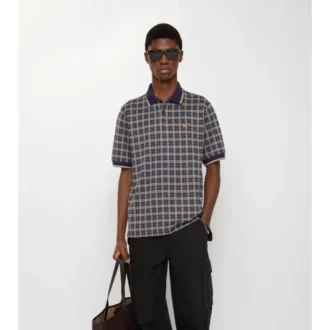 Check Cotton Blend Polo Shirt