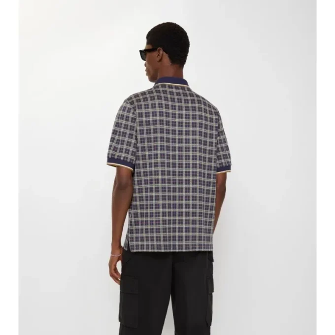 Check Cotton Blend Polo Shirt