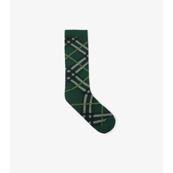 Check Cotton Blend Socks