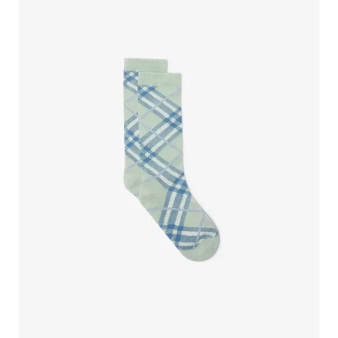 Check Cotton Blend Socks