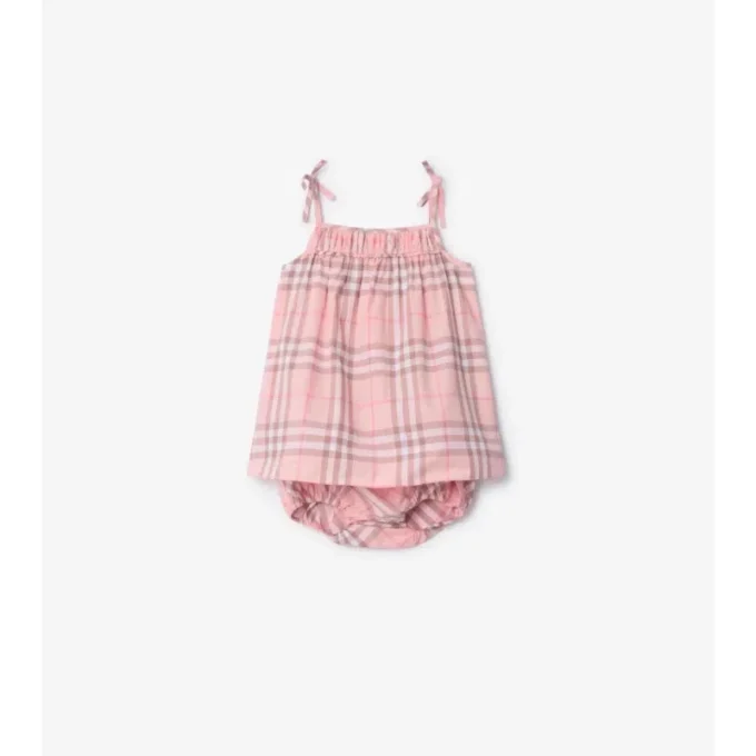 Check Cotton Dress with Bloomers