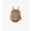 Check Cotton Dress with Bloomers