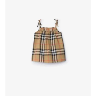 Check Cotton Dress with Bloomers