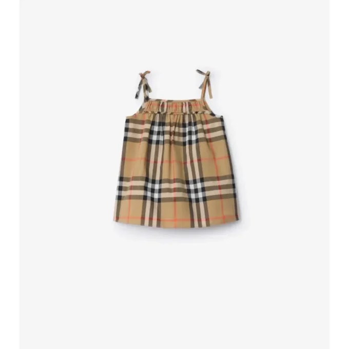 Check Cotton Dress with Bloomers