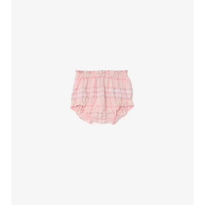 Check Cotton Dress with Bloomers