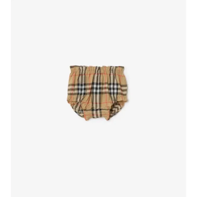 Check Cotton Dress with Bloomers