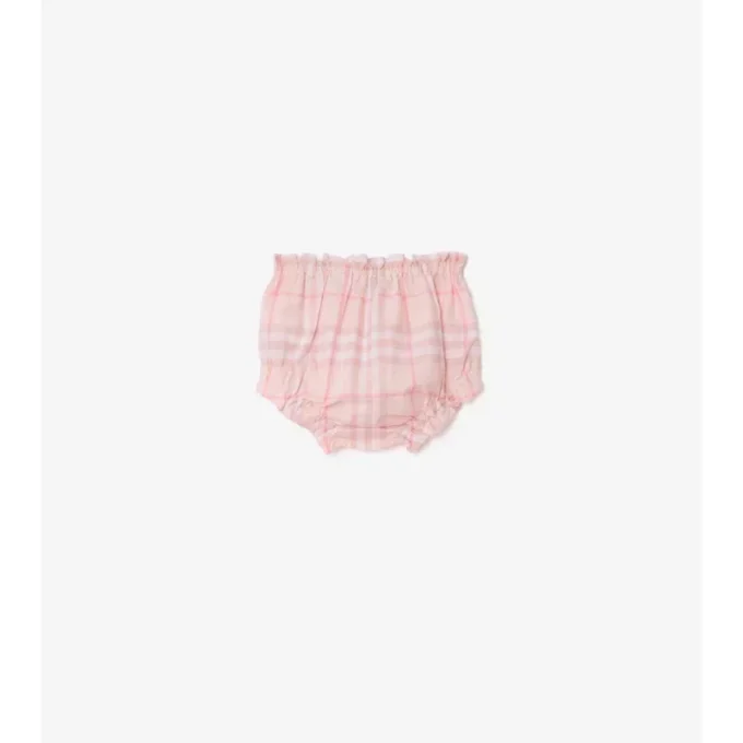 Check Cotton Dress with Bloomers