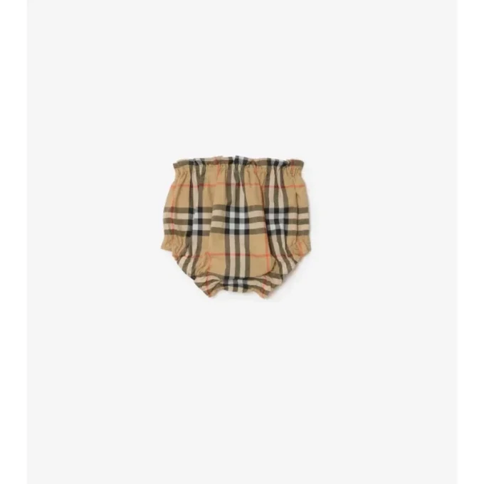 Check Cotton Dress with Bloomers
