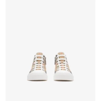 Check Cotton High-Top Sneakers