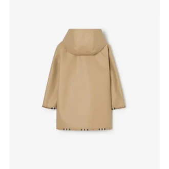 Check Cotton Hooded Coat