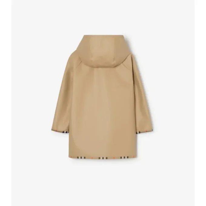 Check Cotton Hooded Coat