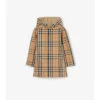 Check Cotton Hooded Coat