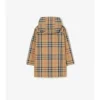 Check Cotton Hooded Coat