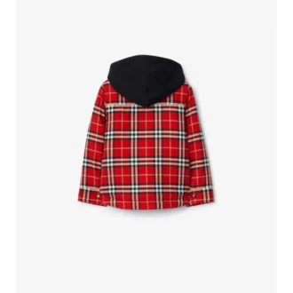 Check Cotton Hooded Jacket