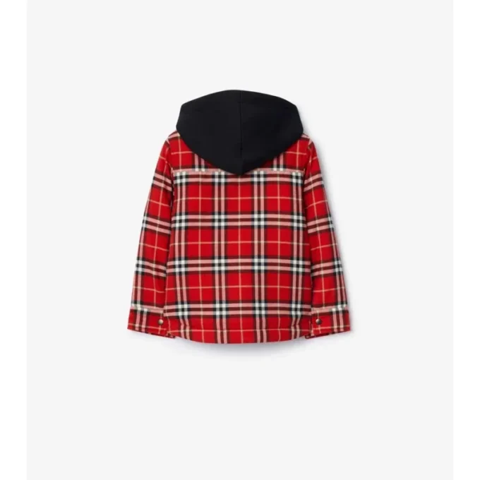 Check Cotton Hooded Jacket