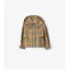 Check Cotton Hooded Trench Jacket