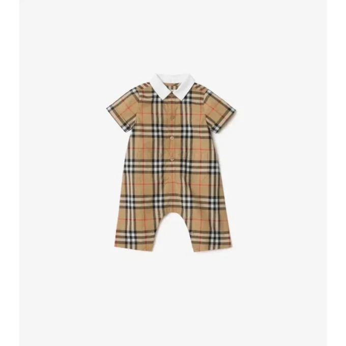 Check Cotton Playsuit