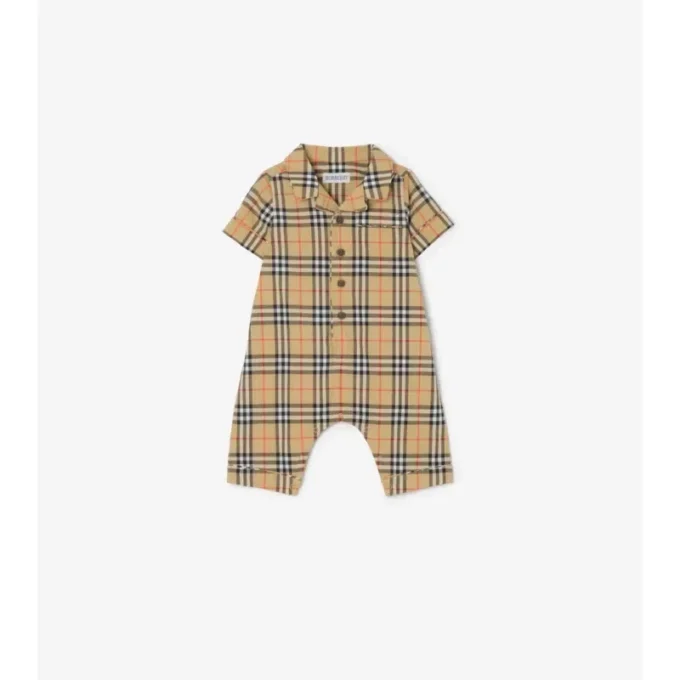 Check Cotton Playsuit