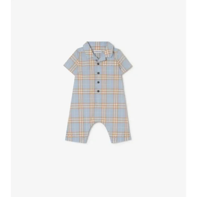 Check Cotton Playsuit