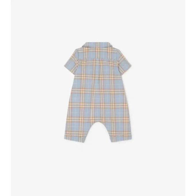 Check Cotton Playsuit