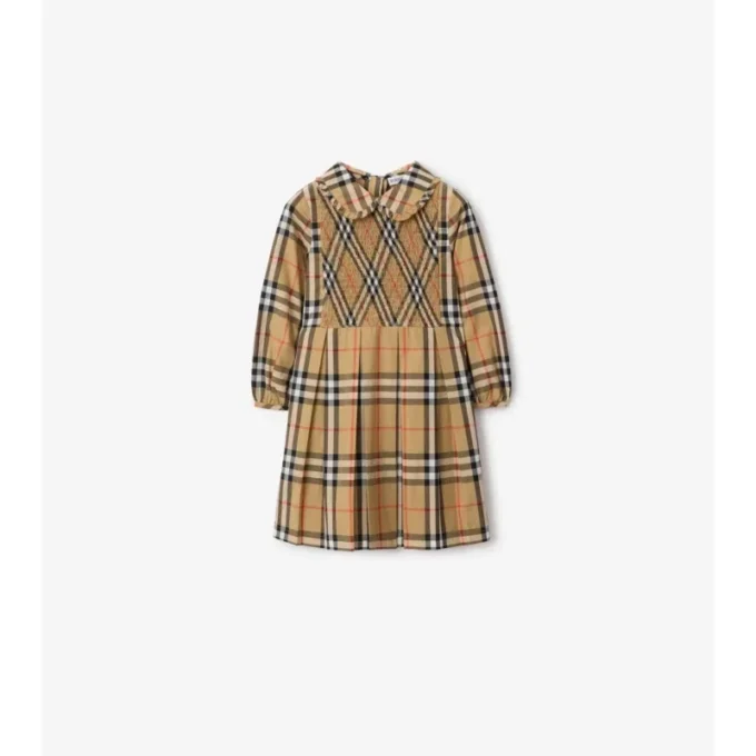 Check Cotton Poplin Dress