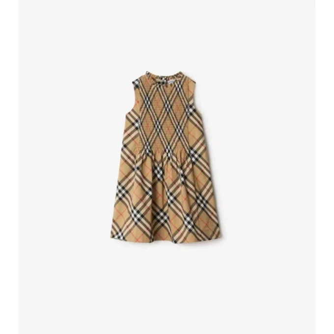 Check Cotton Poplin Dress