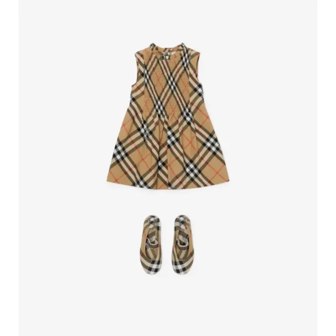 Check Cotton Poplin Dress
