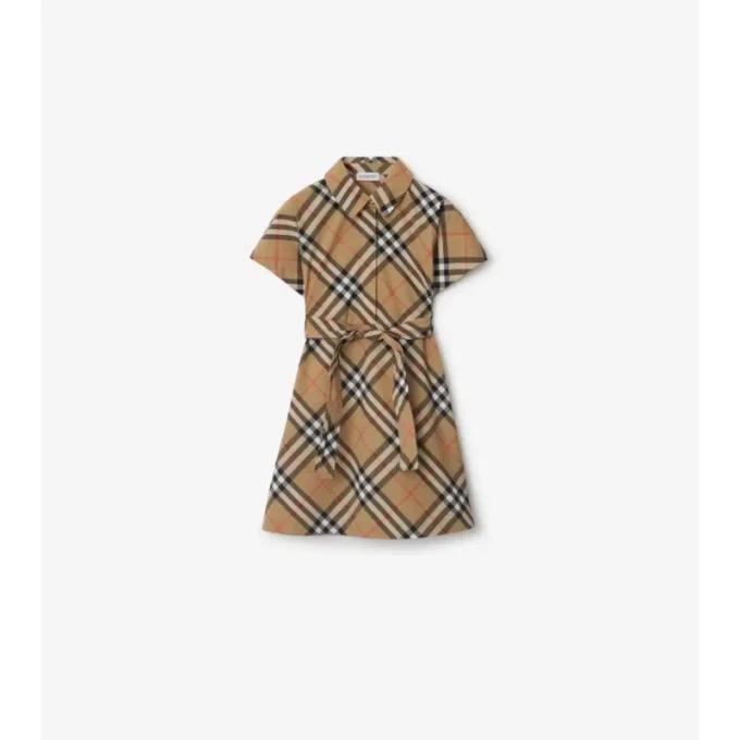 Check Cotton Shirt Dress