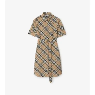 Check Cotton Shirt Dress