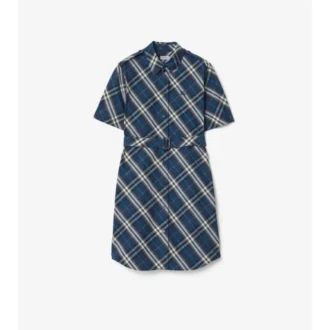 Check Cotton Shirt Dress