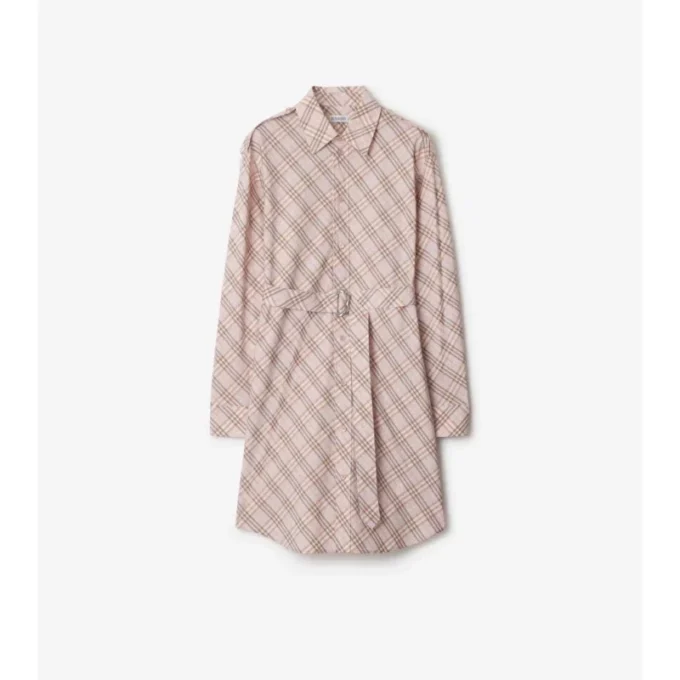 Check Cotton Shirt Dress