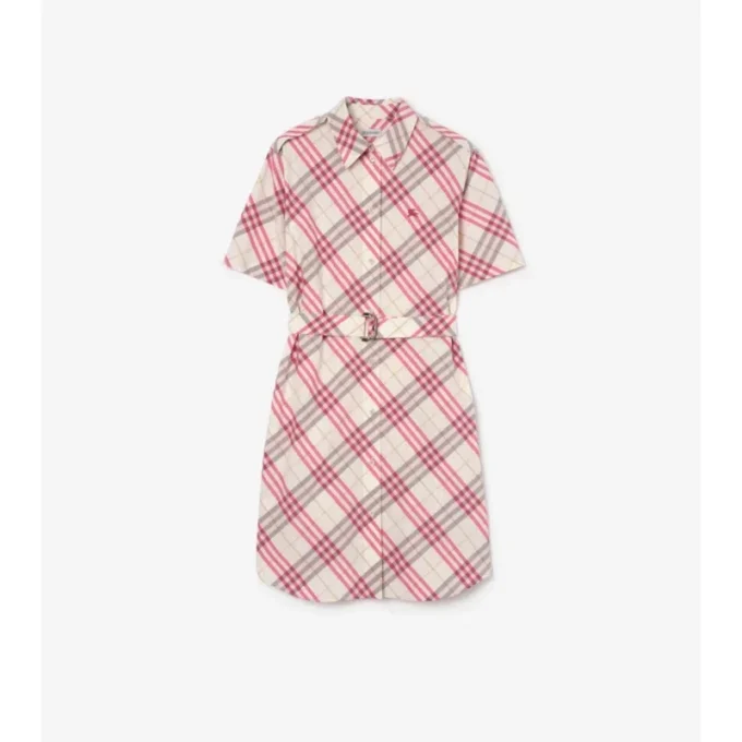 Check Cotton Shirt Dress
