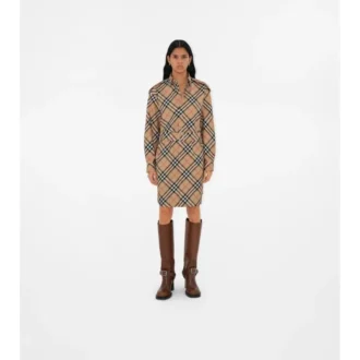 Check Cotton Shirt Dress