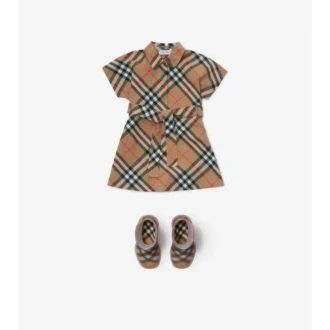 Check Cotton Shirt Dress