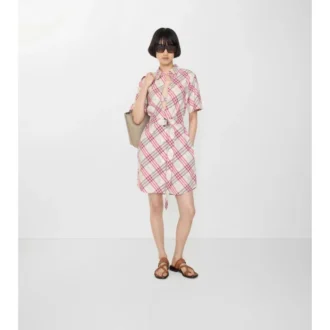 Check Cotton Shirt Dress