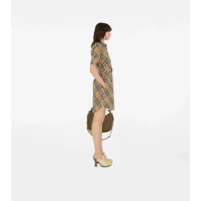 Check Cotton Shirt Dress