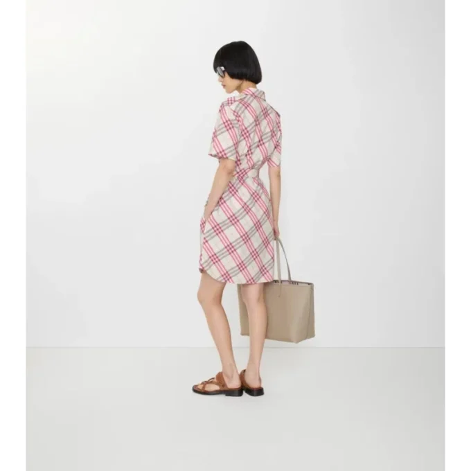 Check Cotton Shirt Dress