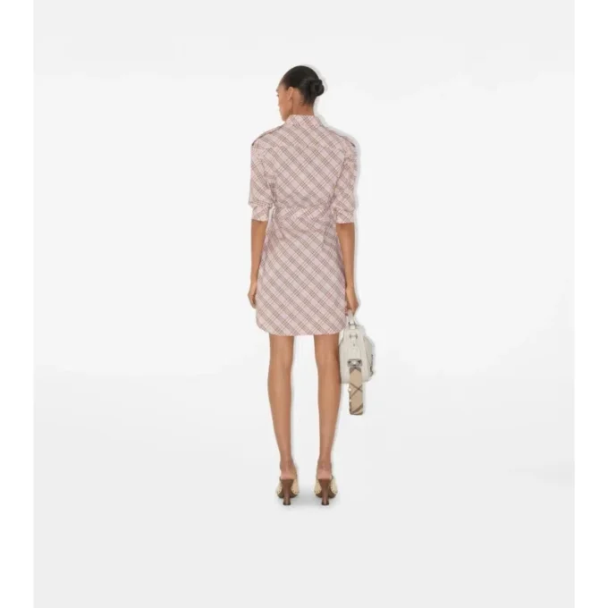 Check Cotton Shirt Dress