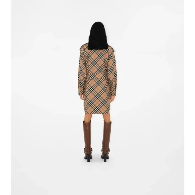 Check Cotton Shirt Dress